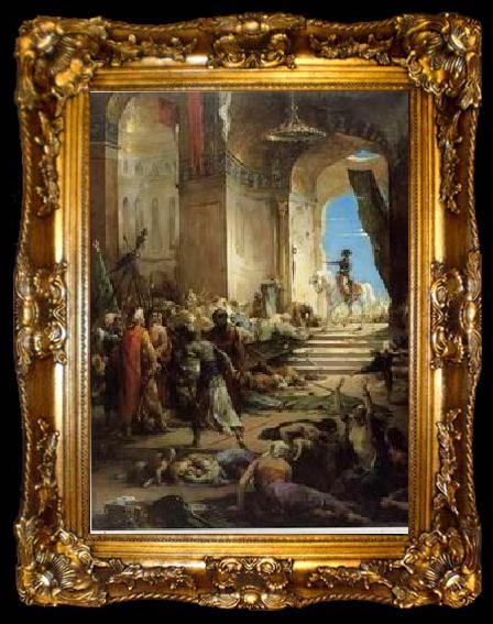 framed  unknow artist Arab or Arabic people and life. Orientalism oil paintings 83, ta009-2